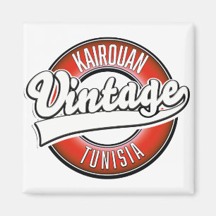 Kairouan tunisia vintage style logo magnet