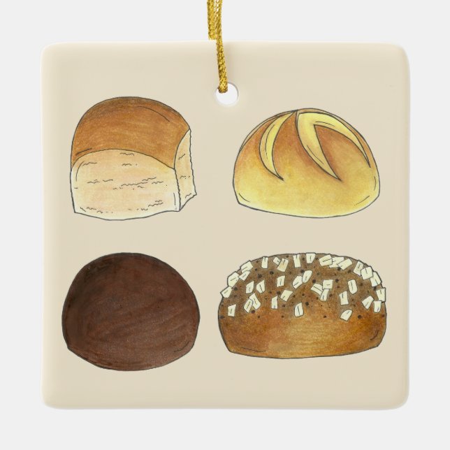 Kaiser Pumpernickel Sandwich Bread Dinner Rolls Ceramic Ornament (Front)