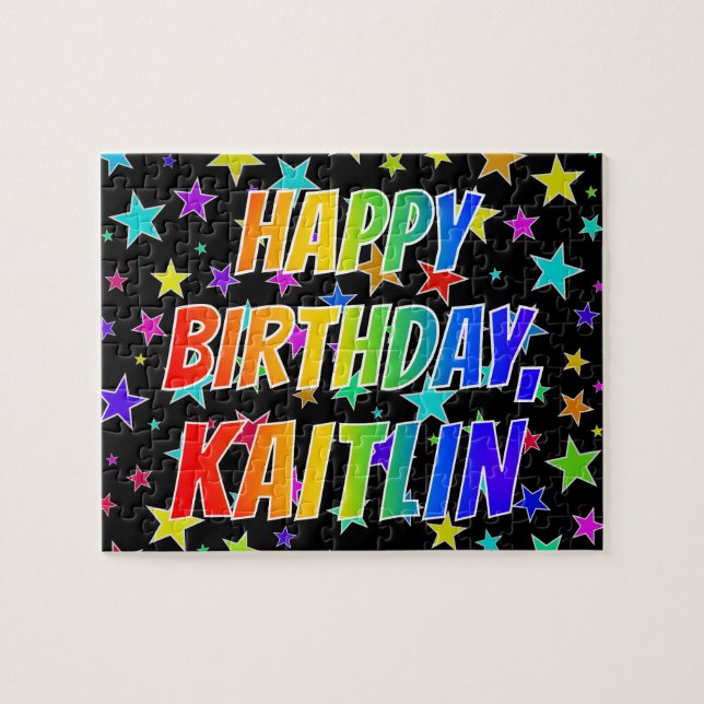 "KAITLIN" First Name, Fun "HAPPY BIRTHDAY" Jigsaw Puzzle (Horizontal)