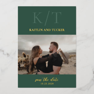 Kaitlin Hunter Green Elegant Wedding Save the Date