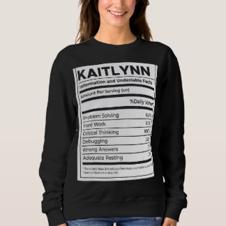 Kaitlynn Nutrition Information  Problem Solving Ha Sweatshirt