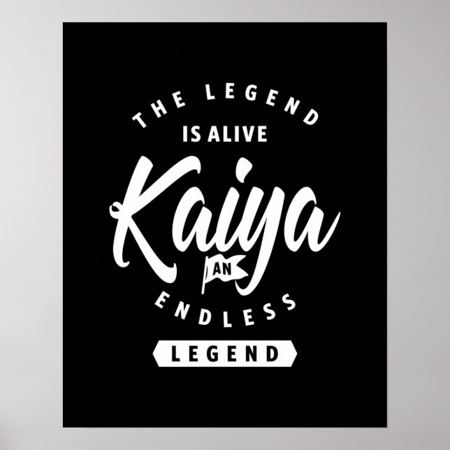 Kaiya Personalised Name Birthday Gift Poster (Front)