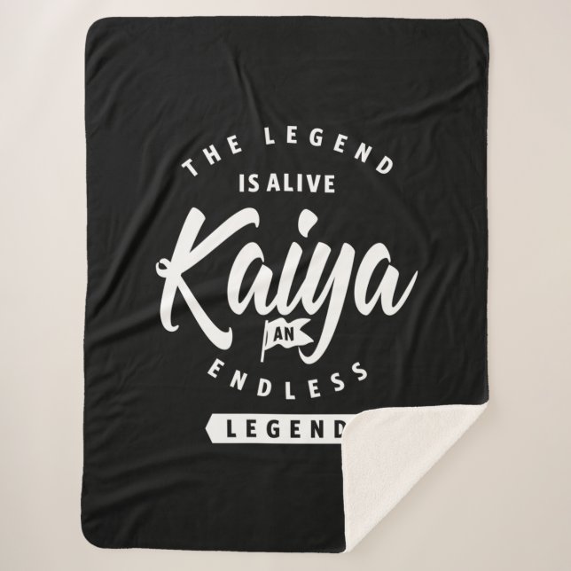 Kaiya Personalised Name Birthday Gift Sherpa Blanket (Front)
