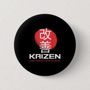 Kaizen Continuous Improvement Kai Zen Japanese Mot 6 Cm Round Badge