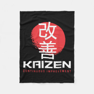 Kaizen Continuous Improvement Kai Zen Japanese Mot Fleece Blanket