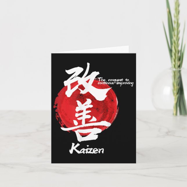 Kaizen Japanese Improving Concept Quote Calligraph Card (Front)