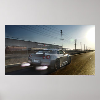 "Kaji" Nissan GT-R Shooting Flames in California Poster