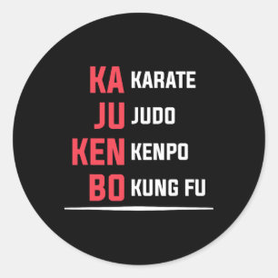Kajukenbo Karate Judo Kenpo Kung Fu Classic Round Sticker