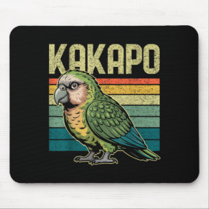 Kaka New Zealand Kaka Bird Parrot Retro Vintage Mouse Pad