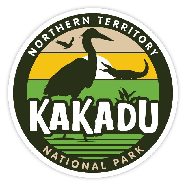 Kakadu, Northern Territory Australia Sticker (Kakadu National Park, Northern Territory Australia Retro Round Sticker)