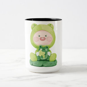 KaKao Friends - Green Vacation Frog Apeach Two-Tone Coffee Mug