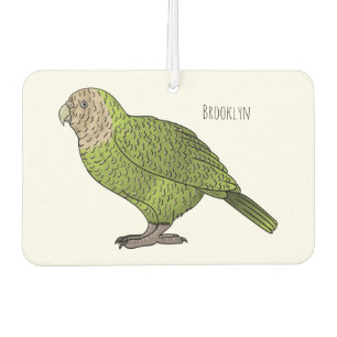 Kakapo bird cartoon illustration car air freshener