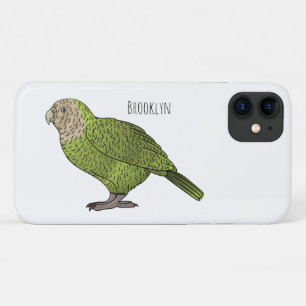 Kakapo bird cartoon illustration iPhone 11 case