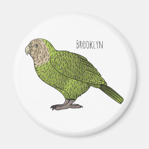 Kakapo bird cartoon illustration magnet