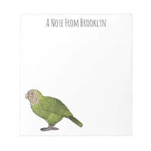 Kakapo bird cartoon illustration notepad