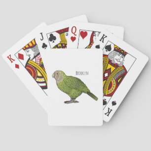Kakapo bird cartoon illustration playing cards