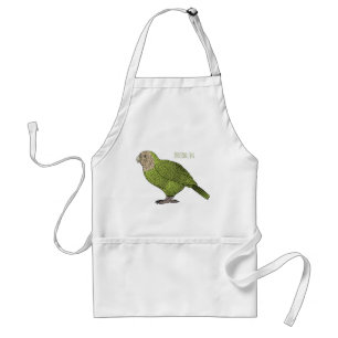 Kakapo bird cartoon illustration standard apron