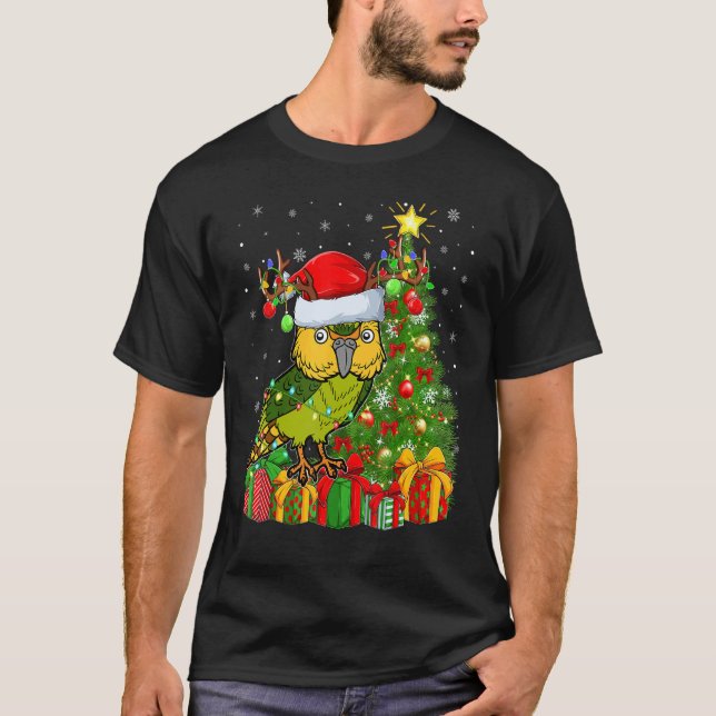 Kakapo Bird   Xmas Holiday Santa Kakapo Christmas  T-Shirt (Front)