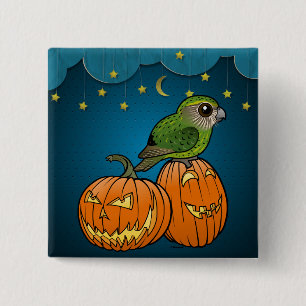 Kakapo Halloween 15 Cm Square Badge