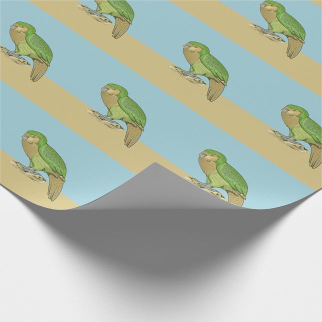 Kakapo illustration wrapping paper (Corner)