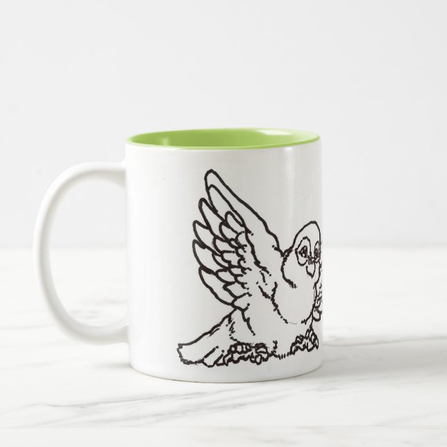 Kakapo mugs - native Nz bird (Left)