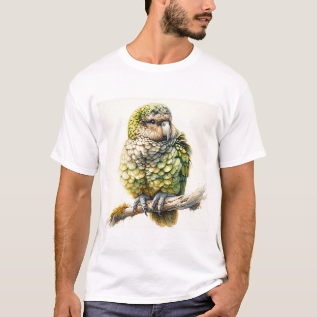 Kakapo Watercolor AREF298 - Watercolor T-Shirt (Front)