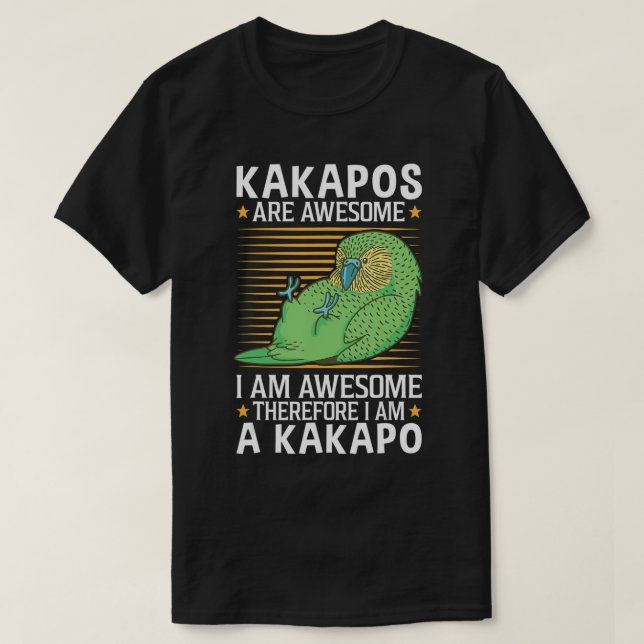 Kakapos are awesome New Zealand owl parrot Kakapo  T-Shirt (Design Front)