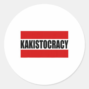 Kakistocracy Definition Subtle Funny Anti Trump _1 Classic Round Sticker