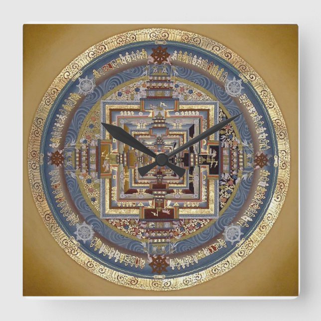 Kalachakra Mandala B Wall Clock (Front)