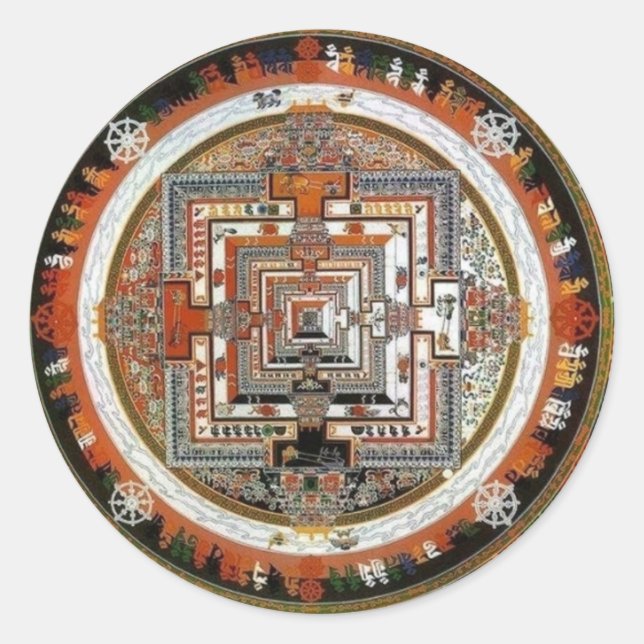 Kalachakra Sand Mandala Classic Round Sticker (Front)