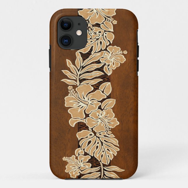 Kalaheo Hawaiian Hibiscus Tapa Faux Wood iPhone 5 Case-Mate iPhone Case (Back)