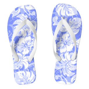 Kalakaua Border Hawaiian Hibiscus Lavender Thongs