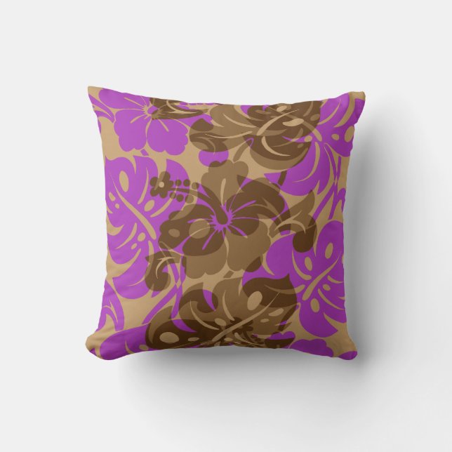 Kalakaua Border Hawaiian Hibiscus Pillows (Front)