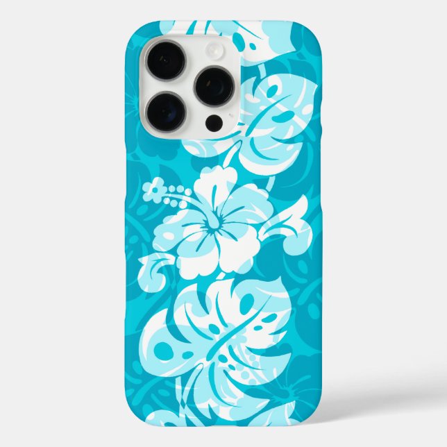 Kalakaua Border Hawaiian Hibiscus Turquoise Case-Mate iPhone Case (Back)