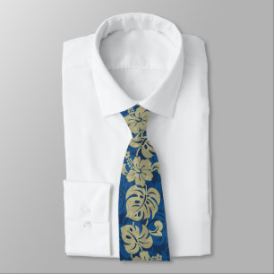 Kalakaua Border Hawaiian Hibiscus Two-side Printed Tie