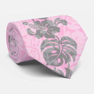 Kalakaua Border Hawaiian Hibiscus Two-side Printed Tie