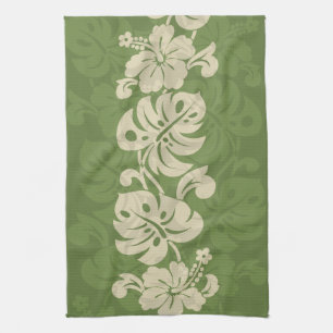 Kalakaua Hawaiian Hibiscus Border KL301 Tea Towel