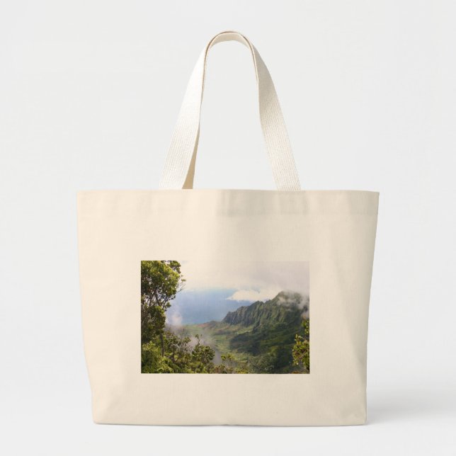 Kalalau Lookout design Large Tote Bag (Front)