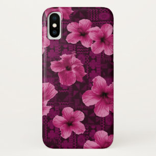 Kalalau Tapa Tropical Hawaiian Hibiscus iPhone X Case