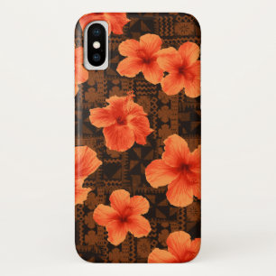 Kalalau Tapa Tropical Hawaiian Hibiscus iPhone X Case
