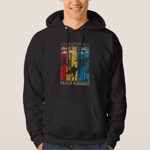 Kalama Beach Maui Hawaii Surfing Surfer Vintage Cu Hoodie