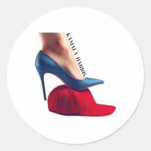 Kalama Harris 2024 Retro Comma La Red Hat Anti Tru Classic Round Sticker