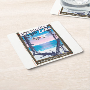 kalamalka lake, British Columbia Canada Square Paper Coaster