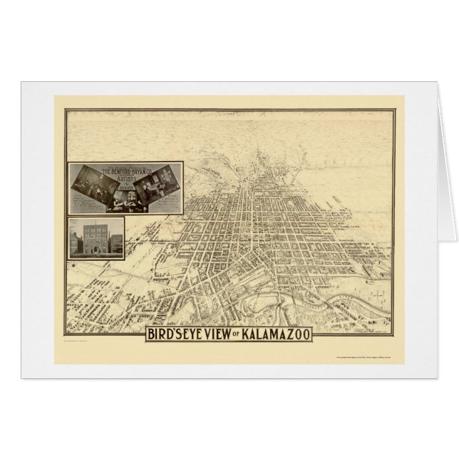 Kalamazoo, MI Panoramic Map - 1908 (Front Horizontal)