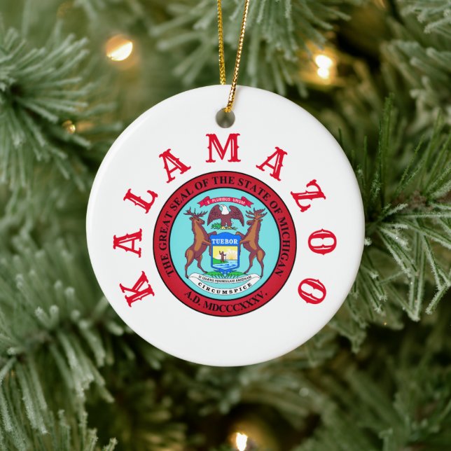 Kalamazoo, Michigan Ceramic Ornament (Tree)