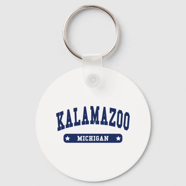 Kalamazoo Michigan College Style tee shirts Key Ring (Front)
