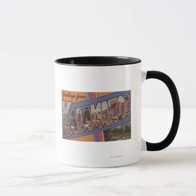 Kalamazoo, Michigan - Large Letter Scenes Mug (Right)