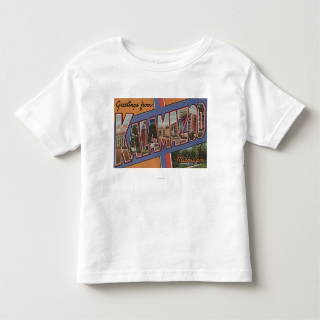 Kalamazoo, Michigan - Large Letter Scenes Toddler T-Shirt (Front)