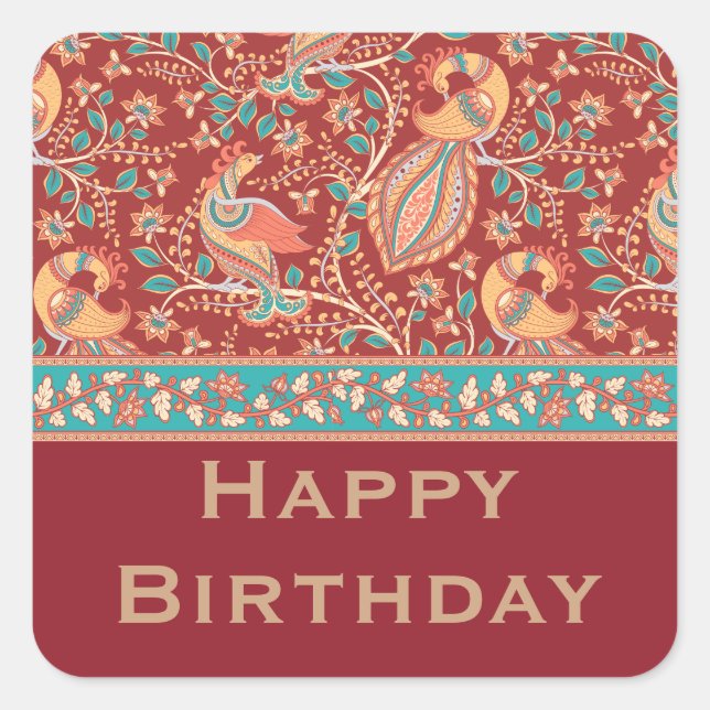 Kalamkari custom greeting Sticker (Front)