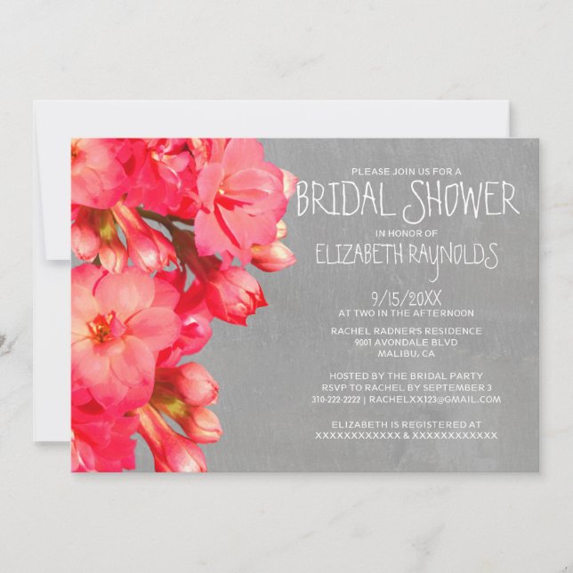 Kalanchoe Bridal Shower Invitations (Front)